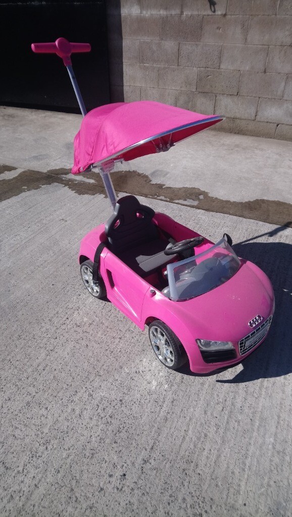 pink audi push along car